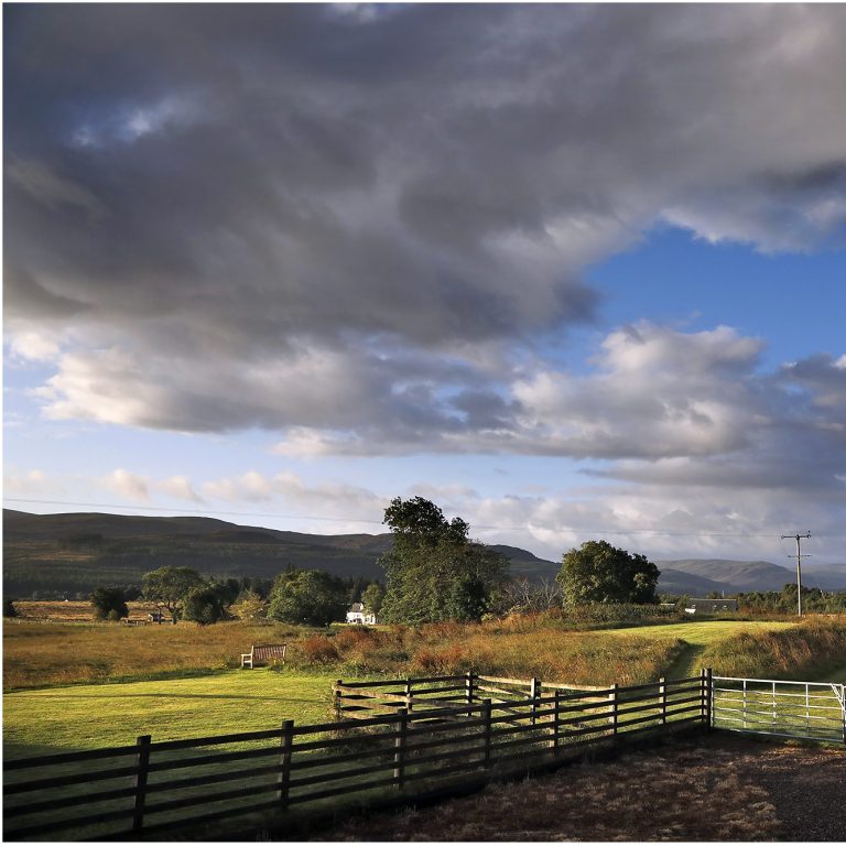 View across Gask Farm 